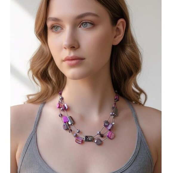 Beaded Statement Necklace - Picture 2 of 7